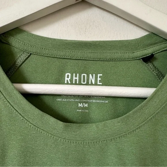 RHONE Reign Campsite Green Heather Short Sleeve Performance T-Shirt Size M - Picture 6 of 10